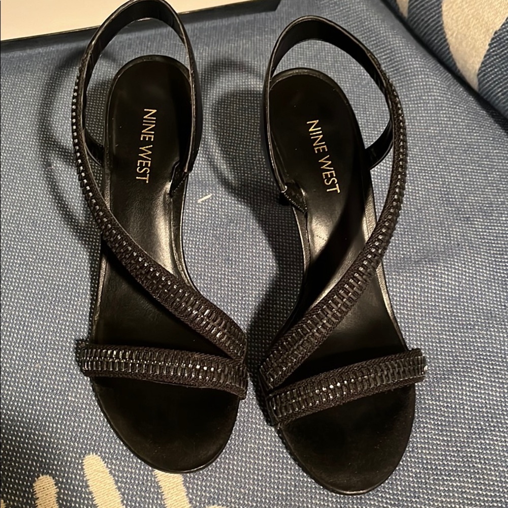 Nine West Black Strappy Sandals